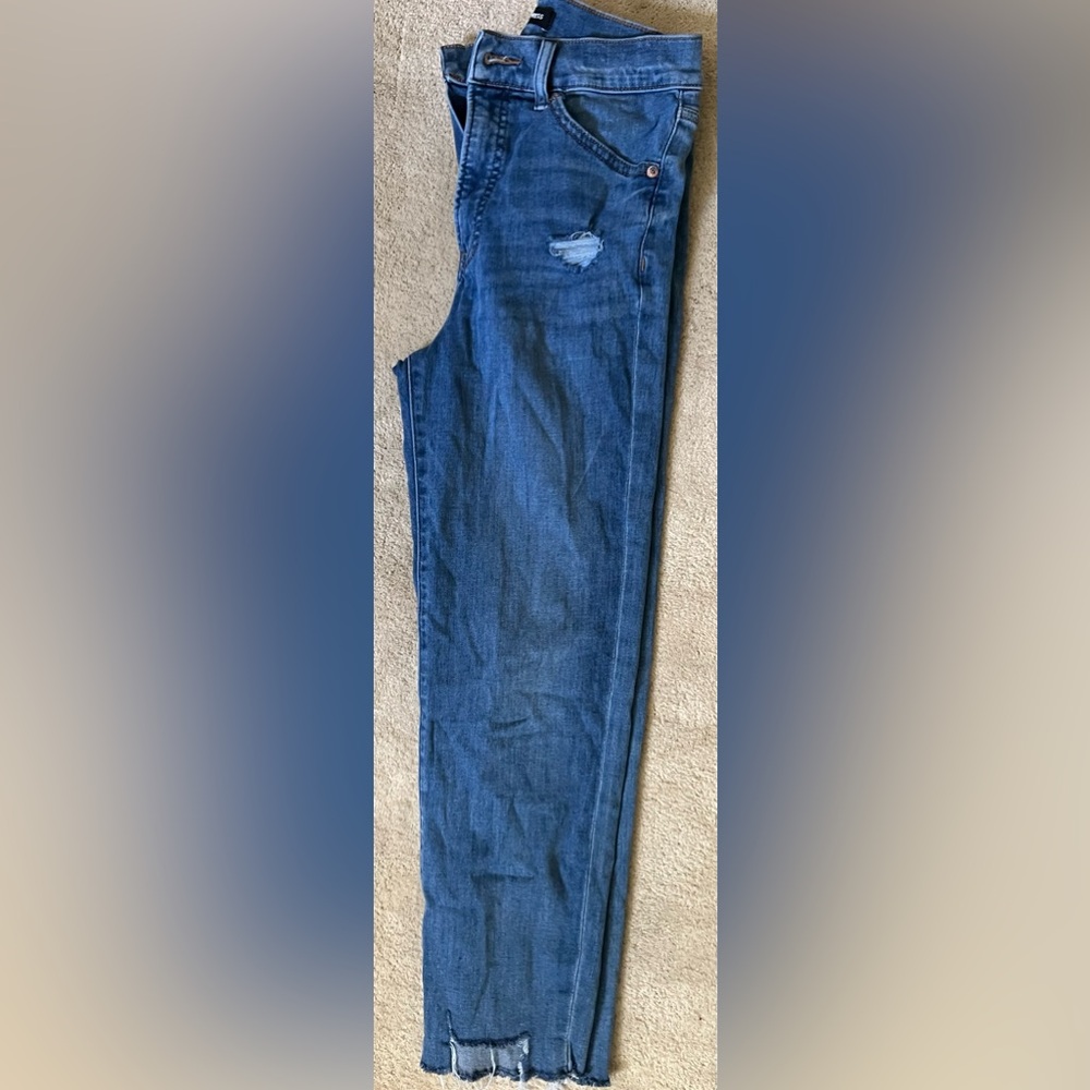 Express Blue Ankle & Cropped Jeans